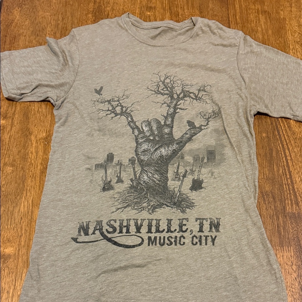 Nashville Music City Graphic T-Shirt - Gray